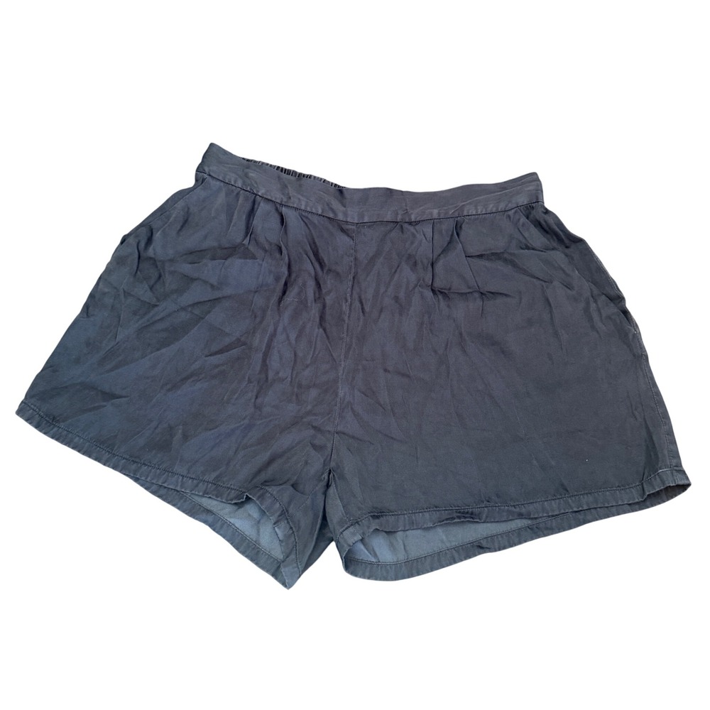 Steven Alan Womens Black Cupro Modal Pleated Elastic Waist Shorts Size 4